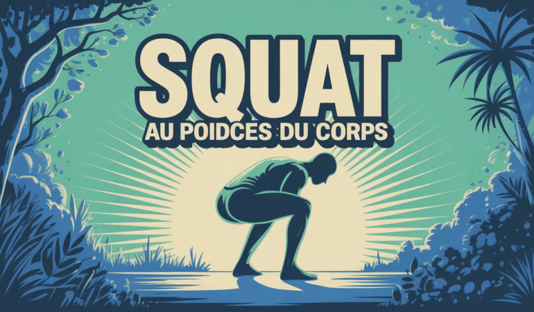 Silhouette squat au poids du corps ambiance moderne