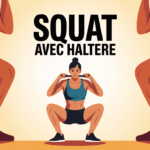 personne squat avec haltere dos jambes musclees