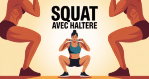 personne squat avec haltere dos jambes musclees