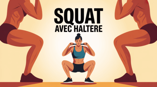 personne squat avec haltere dos jambes musclees