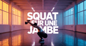 squat sur une jambe en salle, pose stylisée