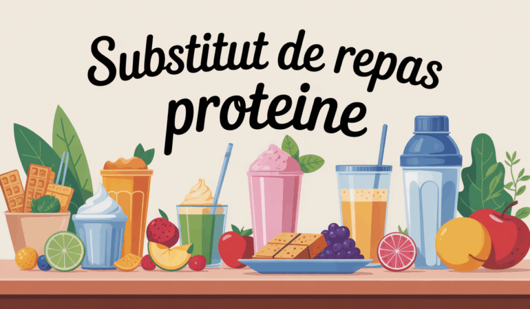 Table substitut de repas proteine avec barres milkshakes cremes