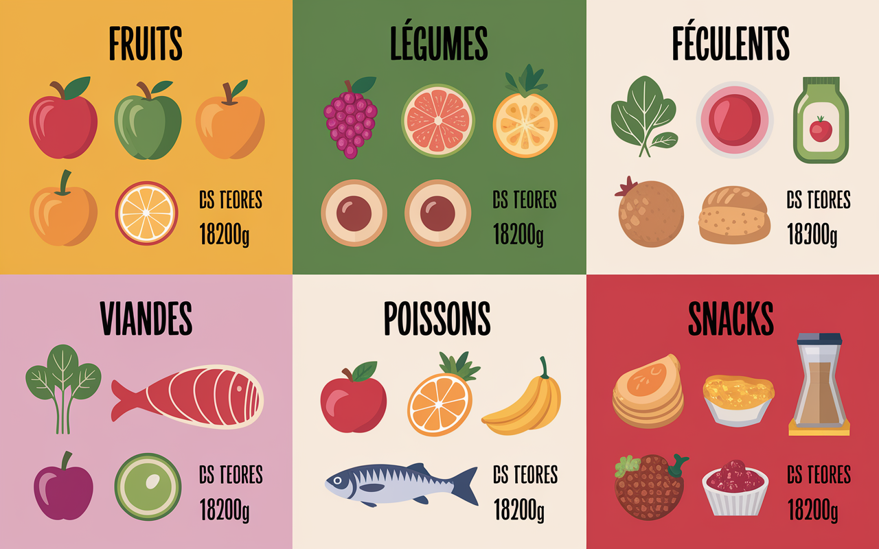 tableau calories par aliment categories aliments