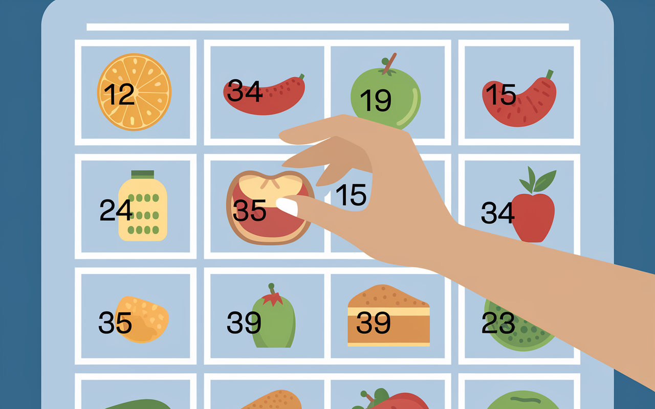 tableau calories par aliment accroche frigo
