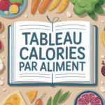 tableau calories par aliment sur table cuisine