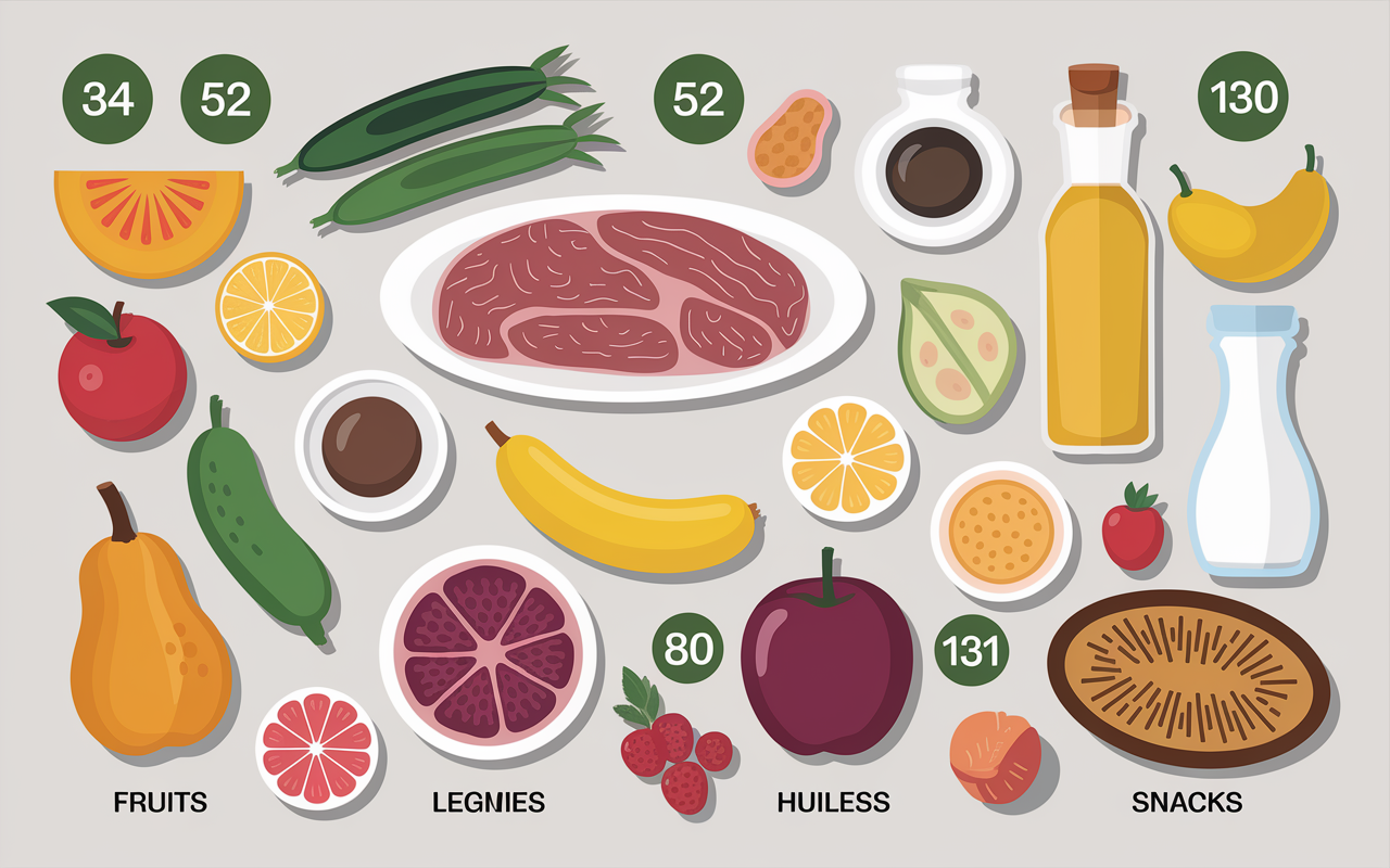 tableau calories famille aliments visuel