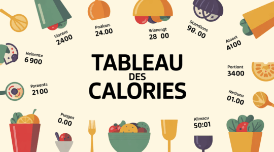 tableau calories aliments portions repère visuel