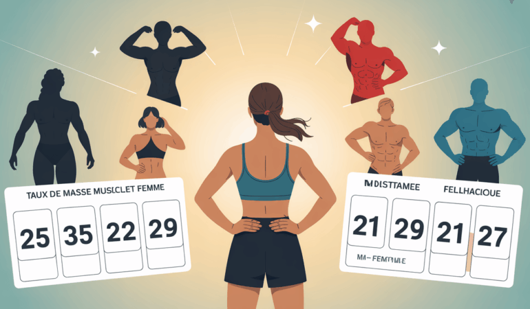 Taux de masse musculaire femme, IMM, repères âge