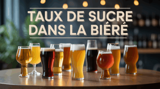 taux de sucre dans la biere, verres variés sur table, ambiance apéritif