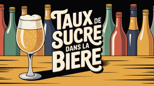 Verre de bière blonde mousseuse sur table, taux de sucre dans la bière