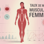 Silhouette femme taux de masse musculaire IMM graphique