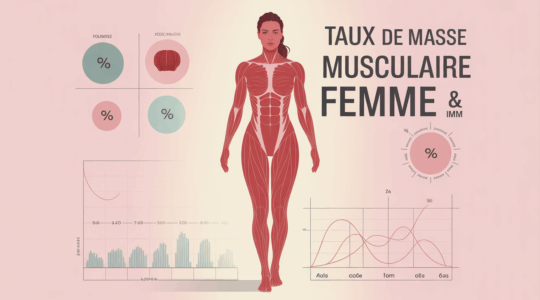 Silhouette femme taux de masse musculaire IMM graphique