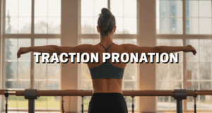 Sportif traction pronation affichant dos large sur barre
