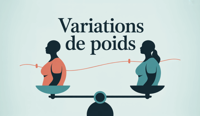 Variation de poids illustration balance courbe