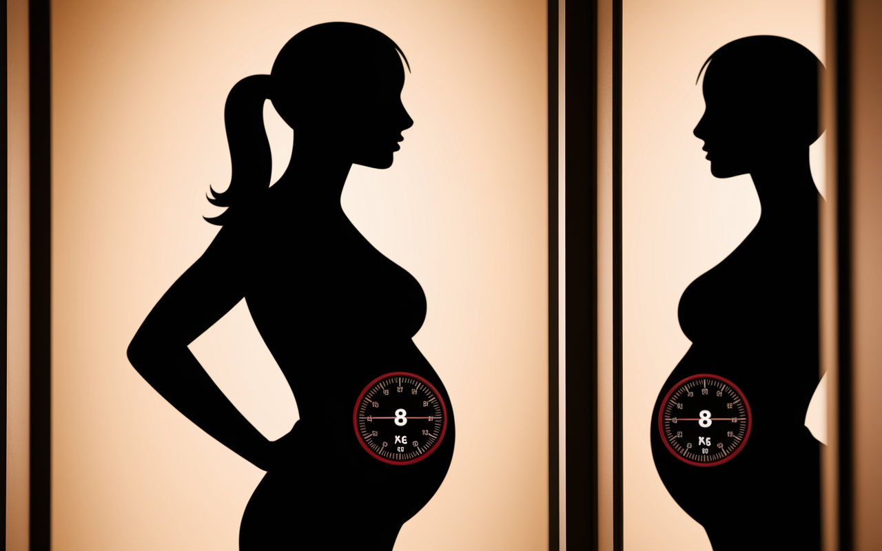 silhouette devant miroir mètre perte ventre plat