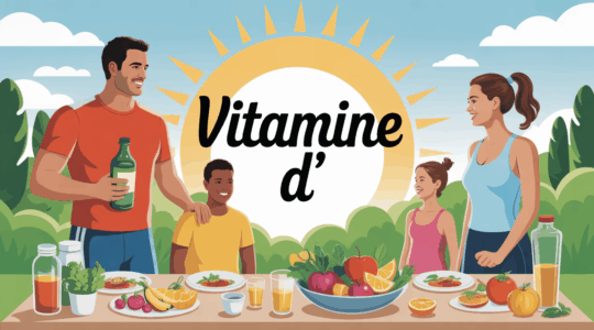 image famille sportifs vitamine D soleil aliments gras