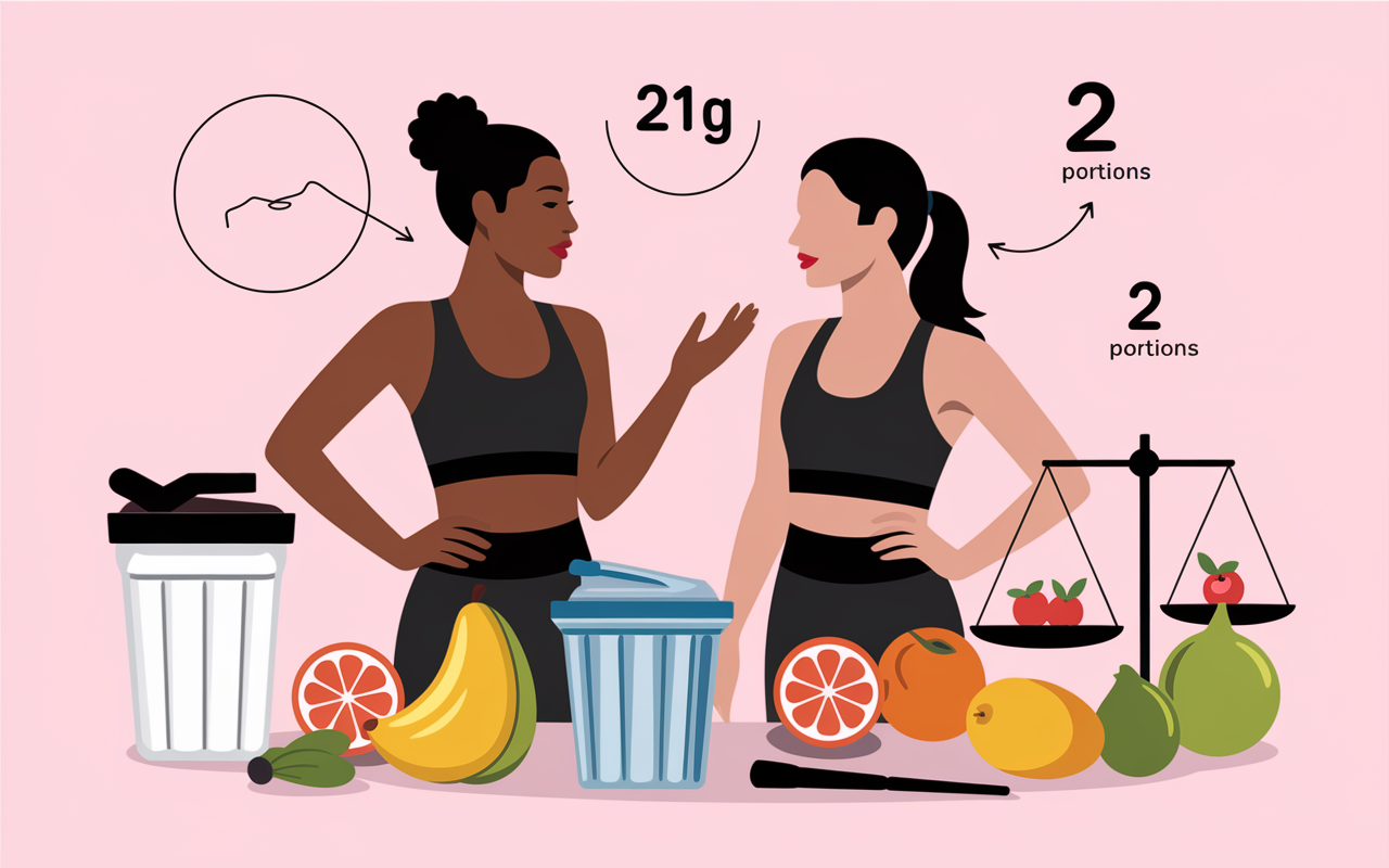 Femmes sport shakers diagramme avant après whey protéine