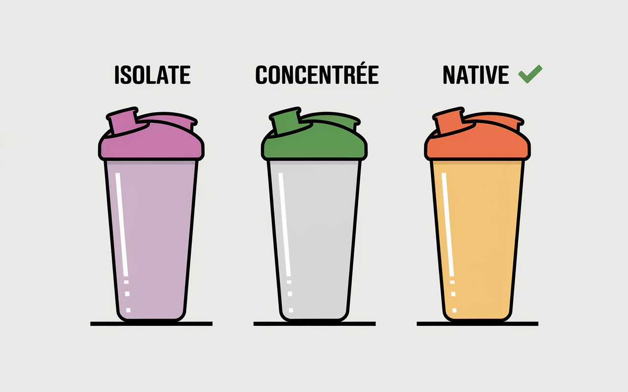 comparatif shakers whey proteine isolate concentree native