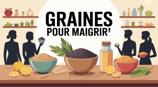 Graines pour maigrir assiettes saines bols et cuillere doseuse