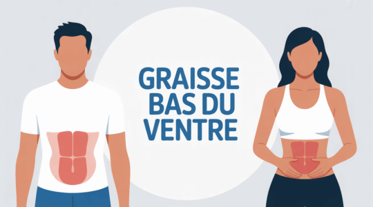 Silhouette sport homme femme mettant en avant la graisse bas du ventre