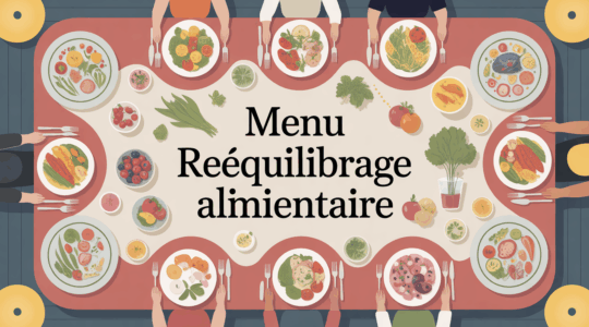 table conviviale menu rééquilibrage alimentaire plat équilibré