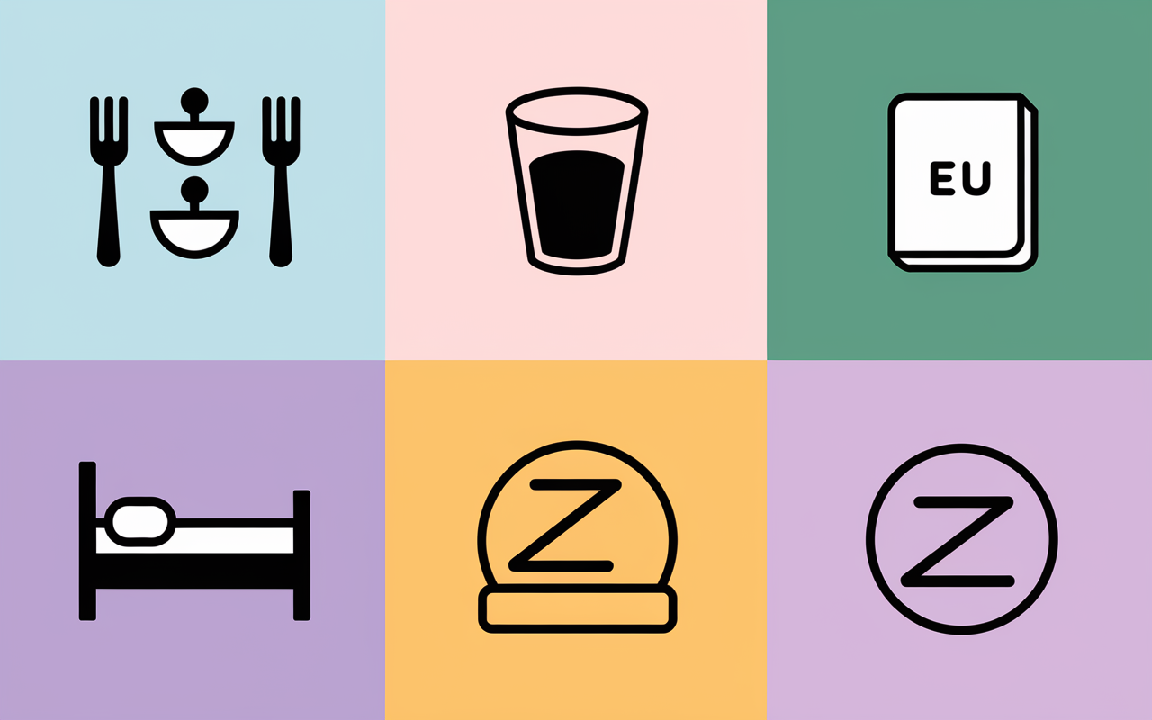 perte de poids sans sport 5 piliers pictogrammes hydratation sommeil