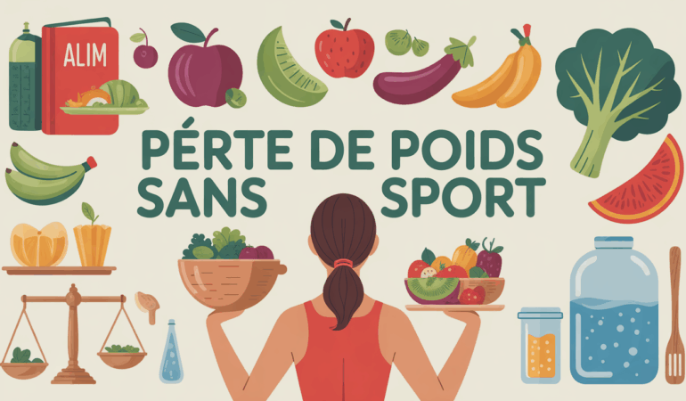 perte de poids sans sport table cuisine carnet balance fruits legumes