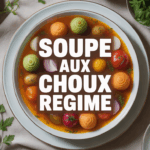 Soupe aux choux regime dans grande assiette blanche