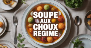 Soupe aux choux regime dans grande assiette blanche