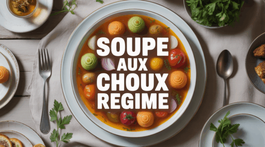 Soupe aux choux regime dans grande assiette blanche