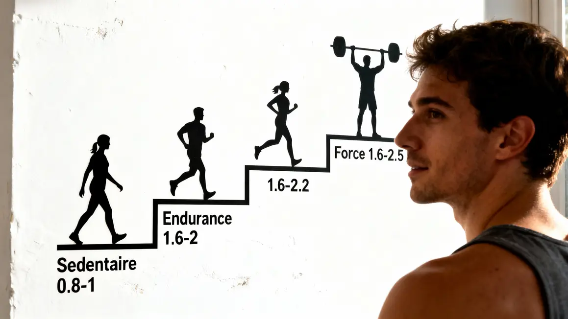tableau besoins proteines sédentaire endurance force