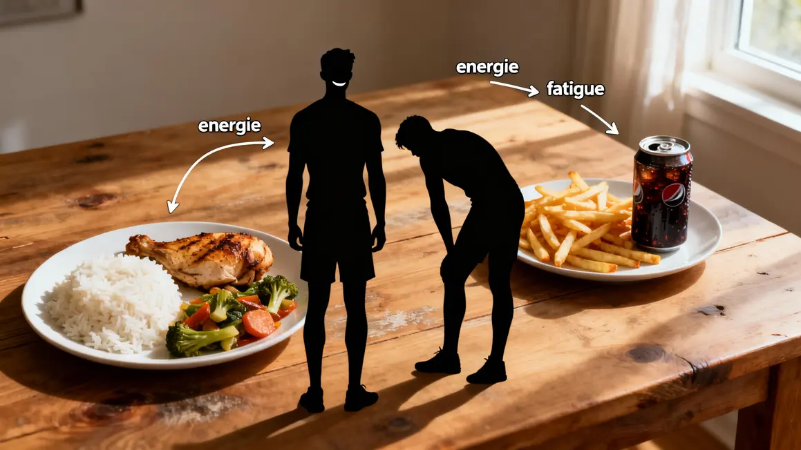 comparatif assiette équilibrée vs junk food veille compétition