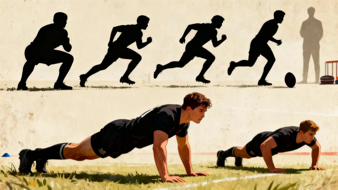 Exercices preparation rugby squats sprints pompes