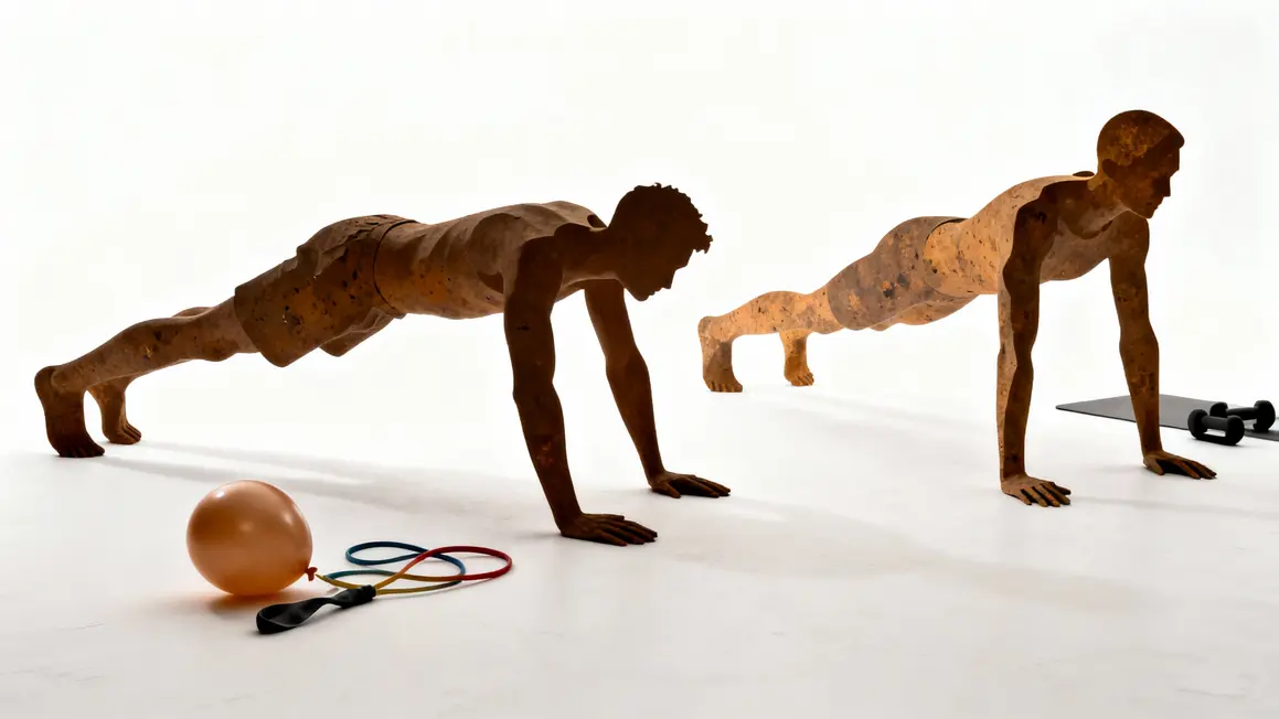 Silhouettes planche gainage statique dynamique, accessoires fitness