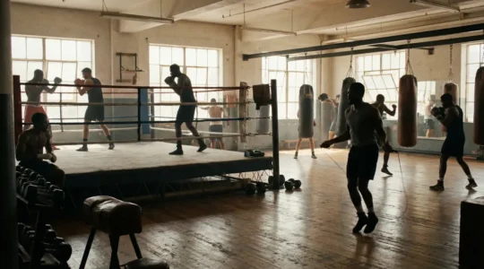preparation physique boxe salle athlètes s'entraînent