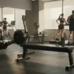Salle de sport moderne avec flacons brûleur de graisse