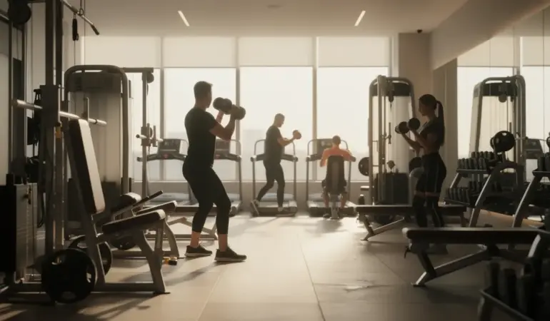 musculation haltères machines sportifs