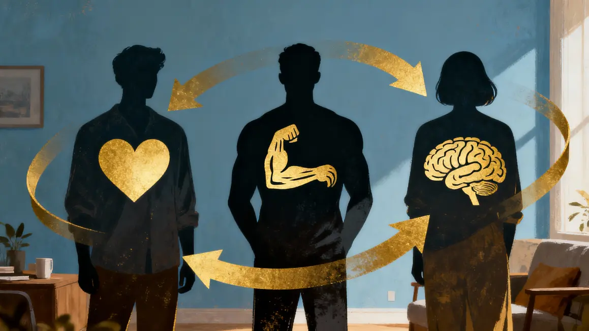 Symboles coeur muscle cerveau endurance physique