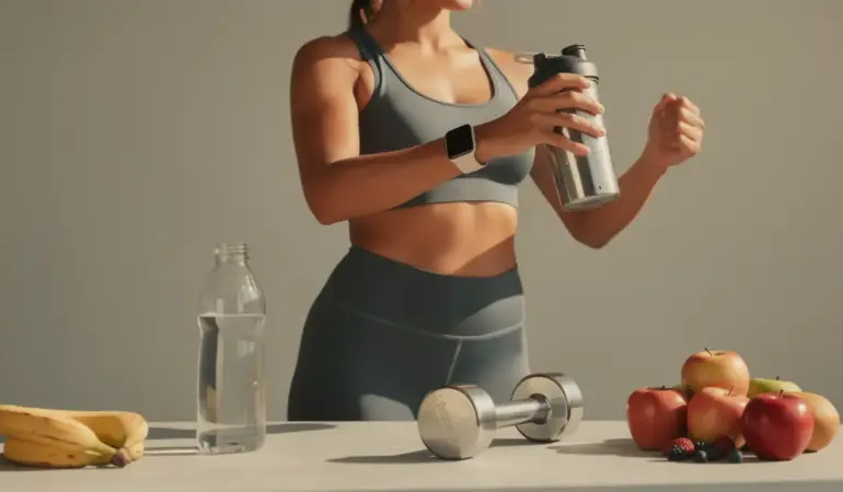 personne sportive mélange le shaker phenq complete meal shake