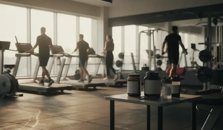 Salle de sport moderne avec complements PhenQ pour sportifs