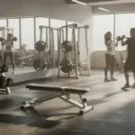 Salle de sport moderne avec compléments stéroïdes légaux