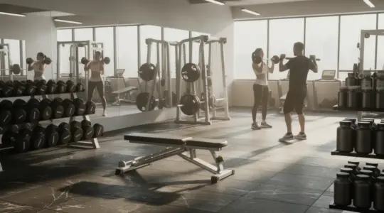 Salle de sport moderne avec compléments stéroïdes légaux