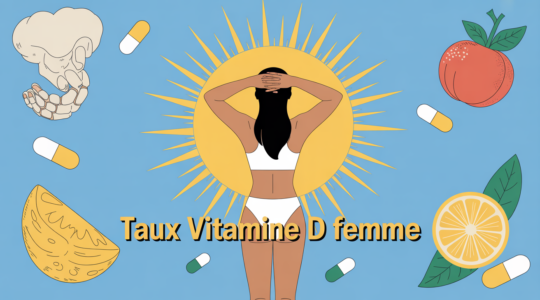taux normal vitamine d femme dos soleil stylise