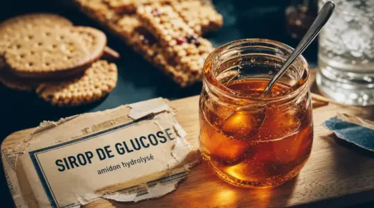 Sirop de glucose sante : index glycémique 99, pot ambré et étiquette