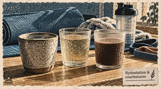 Que boire contre les courbatures : eau, eau minéralisée et boisson de récupération après le sport